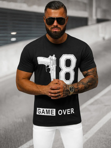 T-shirt Homme Noir OZONEE O/T123/3Z