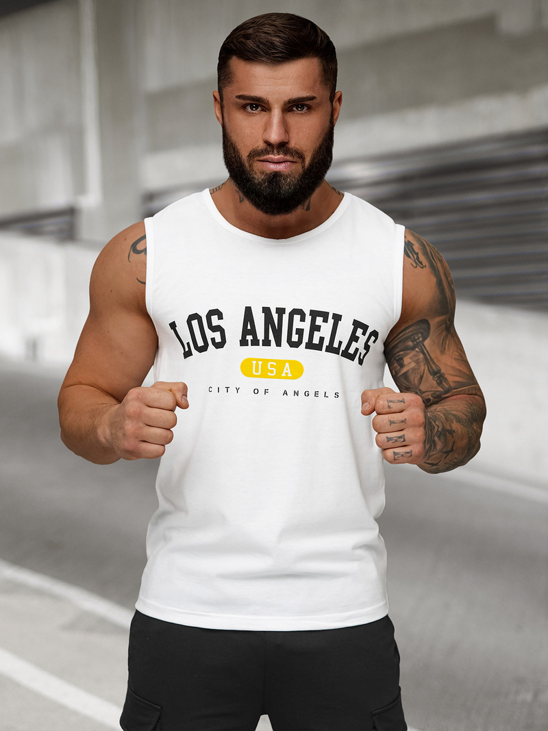 T-shirt Homme Blanc OZONEE JS/8B1715/1Z