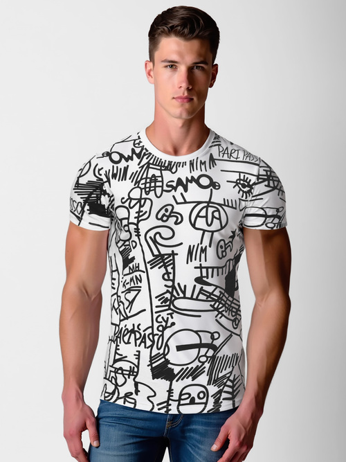 T-shirt Homme Blanc OZONEE O/T1269/1Z