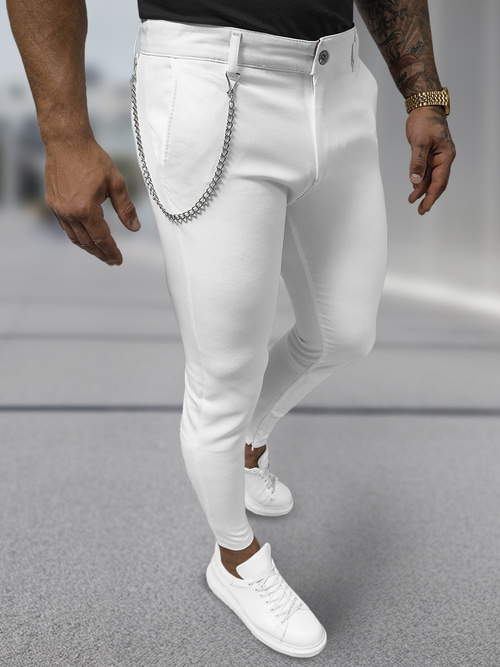 Pantalon Chino Homme Blanc OZONEE DJ/3300