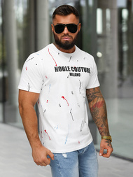 T-shirt Homme Blanc OZONEE O/MPO3443