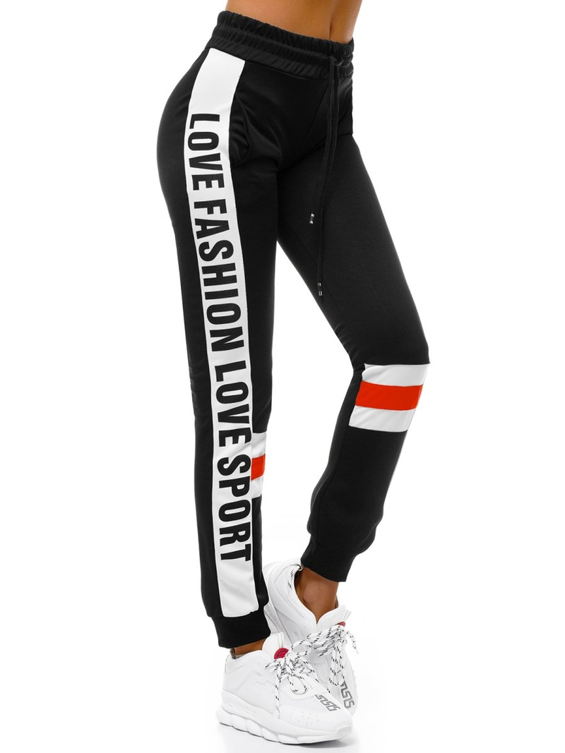 Pantalon de survêtement pour femme Noir et rouge OZONEE O/82317