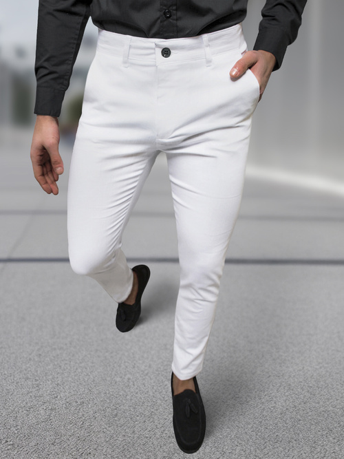 Pantalon Chino Homme Blanc OZONEE DJ/5526