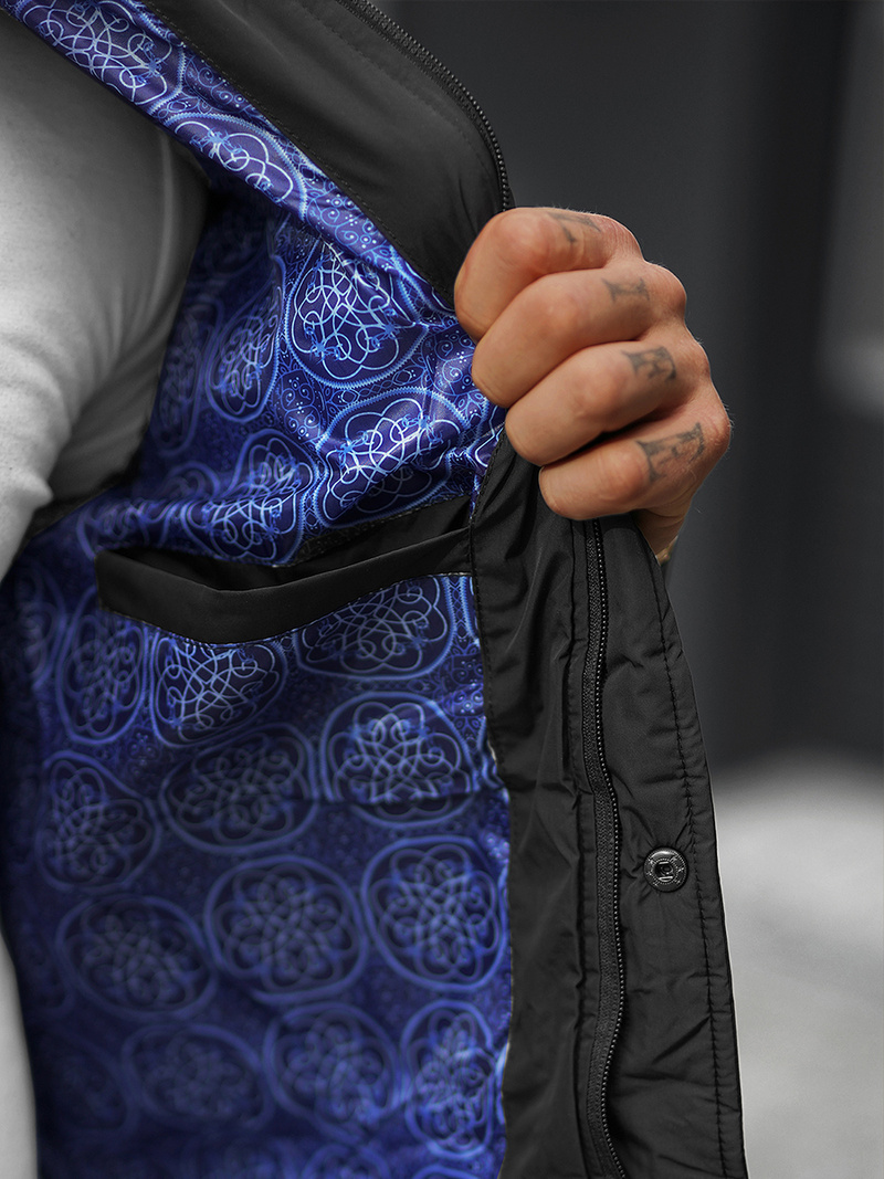 Veste Homme Noir OZONEE JS/22M15/1Z