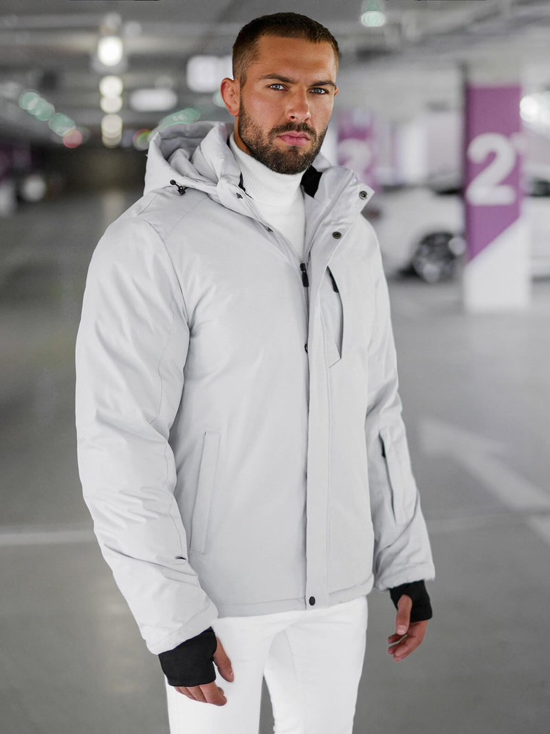 Veste Homme Gris Clair OZONEE JS/91M9906/280