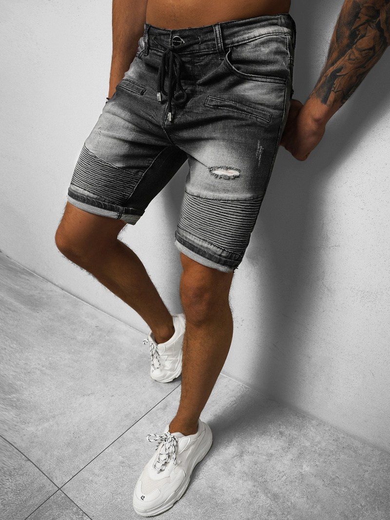 Shorts en Jean Homme Noir OZONEE NB/MP0033N/1