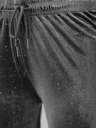 Pantalons en velours pour femmes gris foncé OZONEE JS/92K519/10