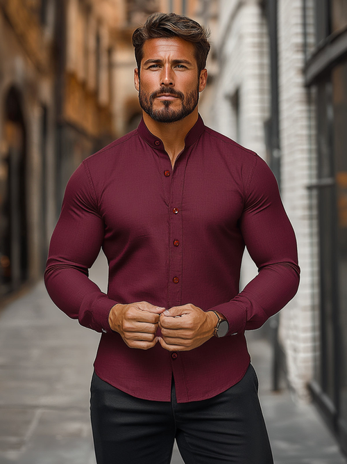 Chemise Homme Bordeaux OZONEE O/V57Z