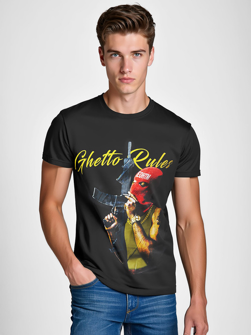 T-shirt Homme Noir OZONEE O/T129/3Z