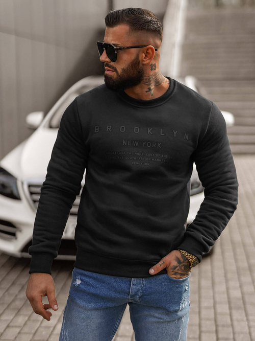Sweatshirt Homme Noir OZONEE JS/8B1360/3