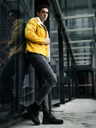 Veste en jean Homme Jaune OZONEE JB/JP1179/4Z