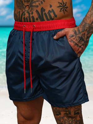 Short de bain homme bleu foncé/rouge OZONEE JS/17K560/25A