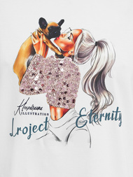 T-shirt femme blanc OZONEE JS/95T2575/1