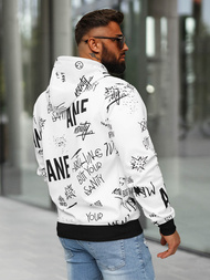 Sweatshirt à capuche homme blanc OZONEE JS/8B1229/1