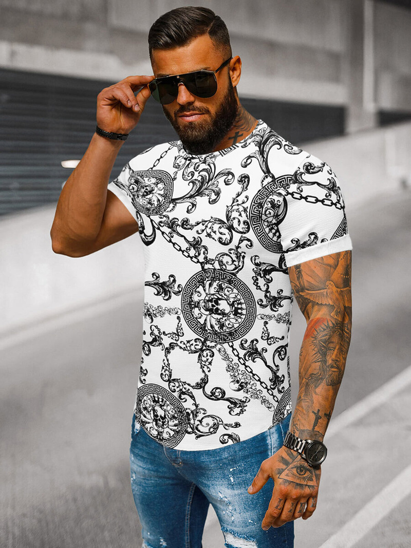 T-shirt Homme Blanc OZONEE O/P1062
