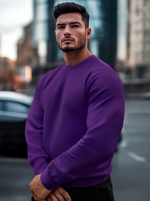 Sweatshirt Homme Violet OZONEE JS/2001-10Z
