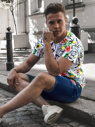 T-Shirt Homme Coloré OZONEE O/BL60Z