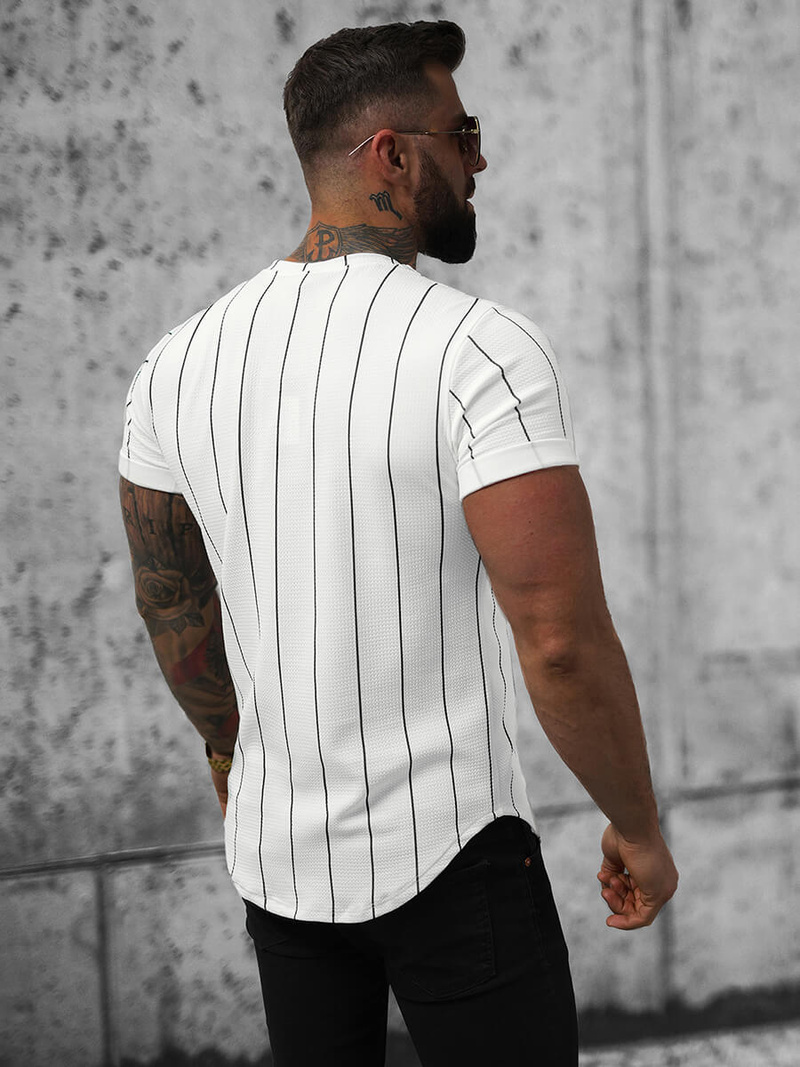 T-shirt Homme Blanc OZONEE O/P1116