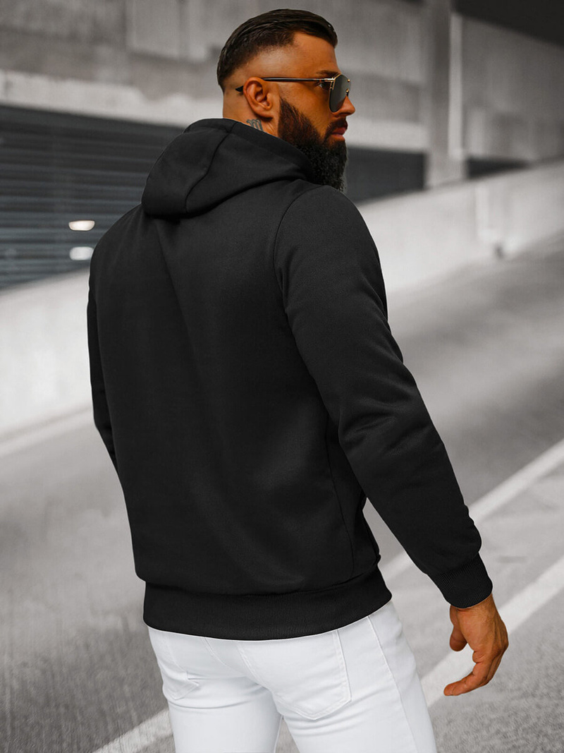 Sweatshirt à capuche homme noir OZONEE JS/27B6507/3