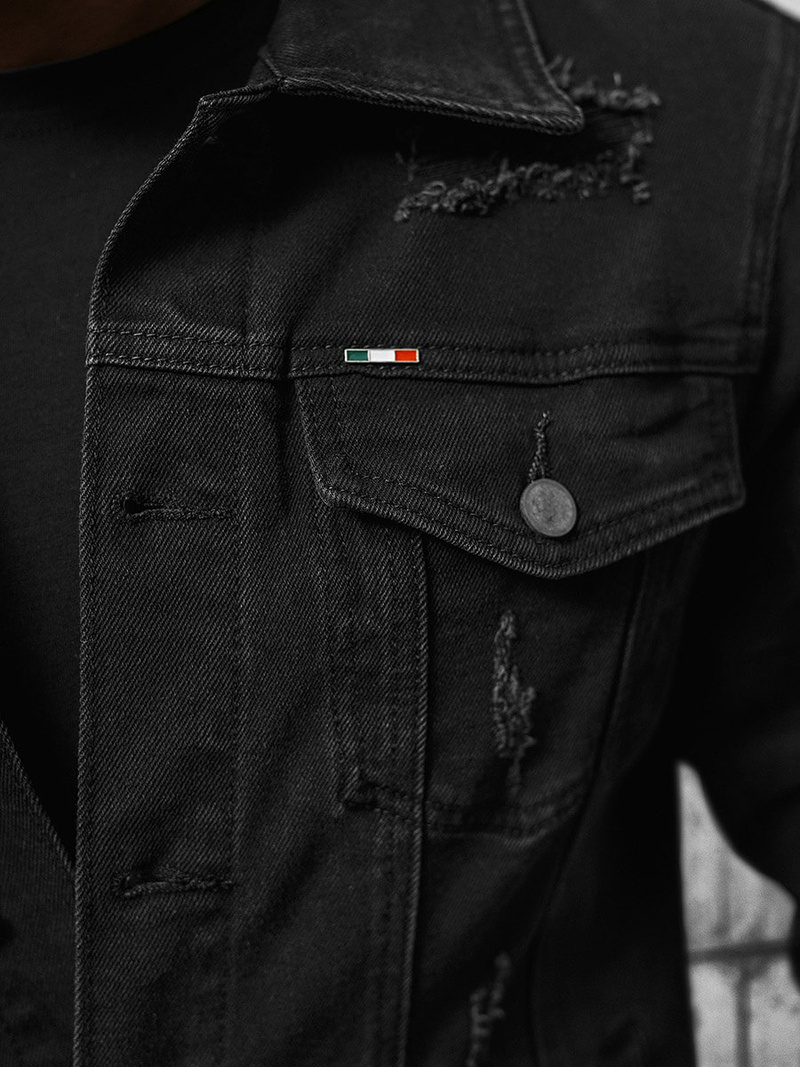 Veste en jean Homme noir OZONEE NB/MJ535N