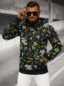 Sweatshirt à capuche homme noir OZONEE JS/8B1186/3
