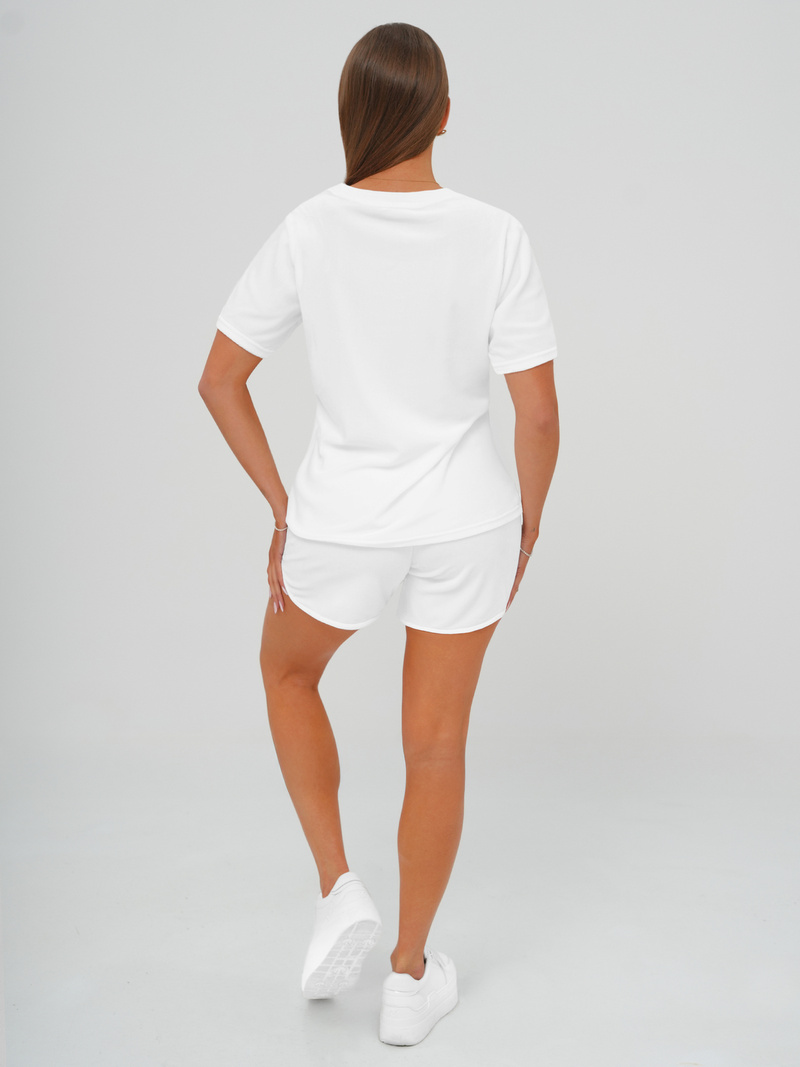 Ensemble survêtement femme en velours blanc OZONEE JS/35C1717/1