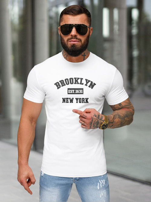 T-shirt Homme Blanc OZONEE NB/MT3134