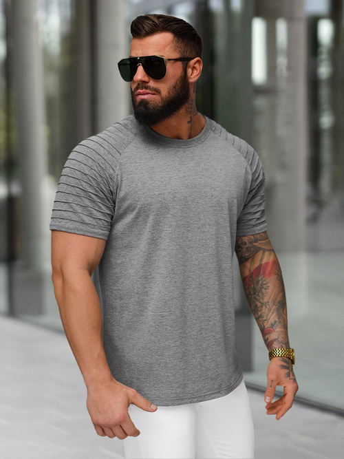 T-shirt Homme Gris Foncé OZONEE JS/8T88/5Z