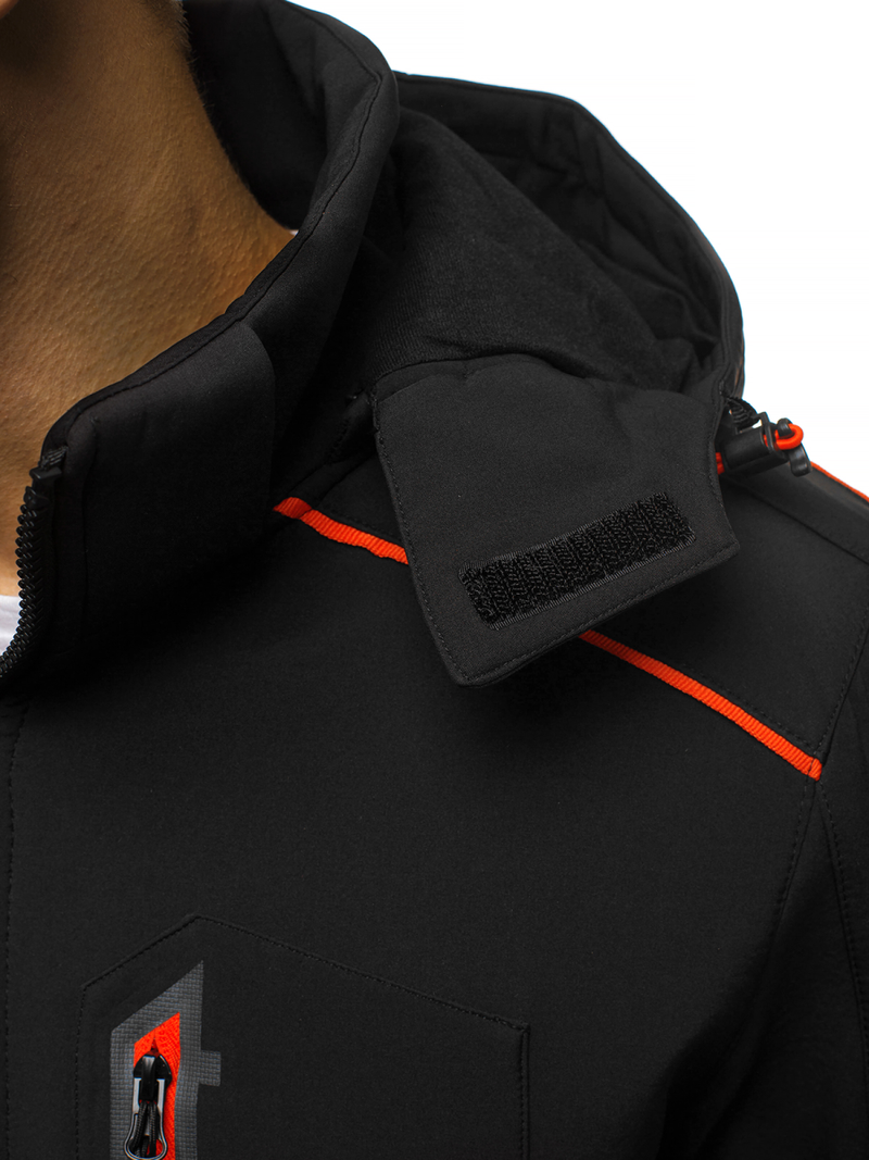 Veste Homme noir et orange OZONEE GE/12259