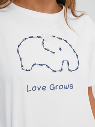 T-shirt femme blanc et bleu OZONEE JS/RJ77247