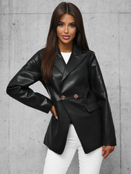 Veste en cuir femme noir OZONEE JS/11Z8121Z