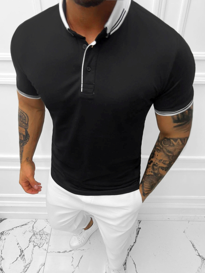 Polo Homme Noir OZONEE E/1040/1