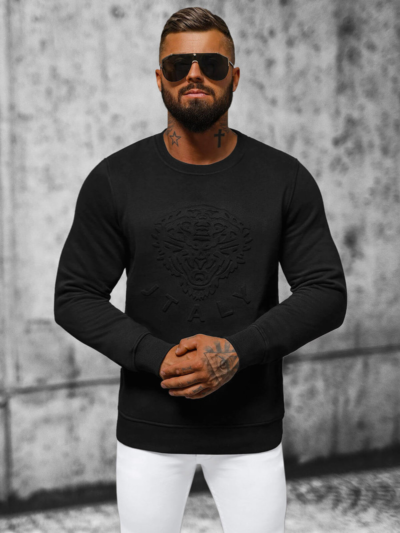 Sweatshirt Homme Noir OZONEE NB/MF2010