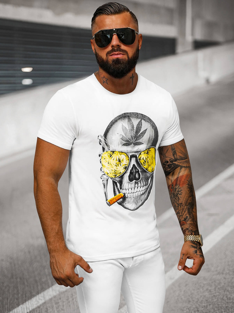 T-shirt Homme Blanc OZONEE JS/Y70019