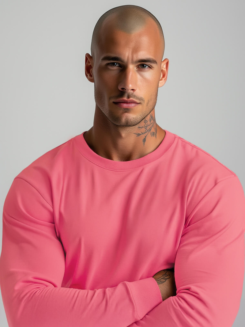 Sweatshirt Homme Rose OZONEE JS/2001-10Z