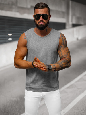 Débardeur Homme Gris foncé OZONEE JS/99001Z