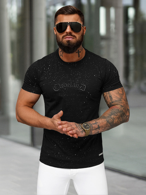 T-shirt Homme Noir OZONEE O/QQ1386