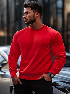 Sweatshirt Homme Rouge OZONEE JS/2001-10Z