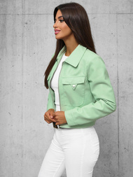 Veste en cuir femme menthe OZONEE O/G117Z