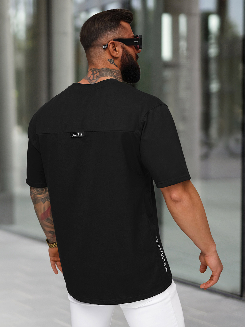 T-shirt Homme Noir OZONEE O/QQ1185