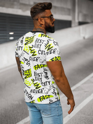 T-shirt Homme Blanc OZONEE JS/8T1210/1