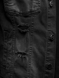 Veste en jean Homme noir OZONEE NB/MJ506NZ