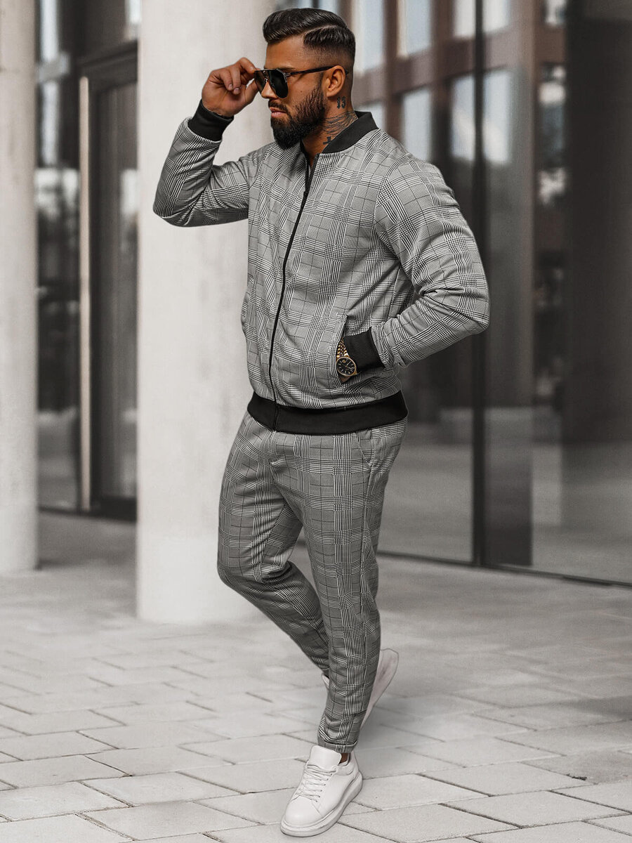 Ensemble homme noir veste et pantalon chino OZONEE O/3C107 OZONEE