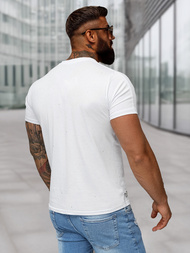 T-shirt Homme Blanc OZONEE O/QQ1388