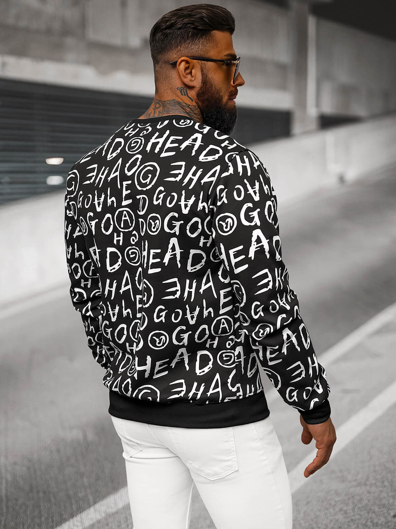 Sweatshirt Homme Noir OZONEE JS/8B1221/3