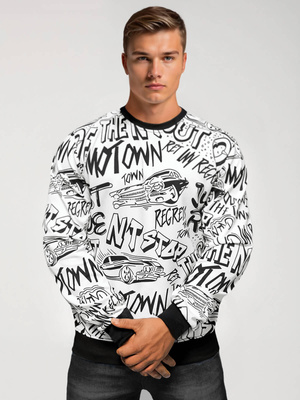 Sweatshirt Homme Blanc OZONEE JS/8B1195/1