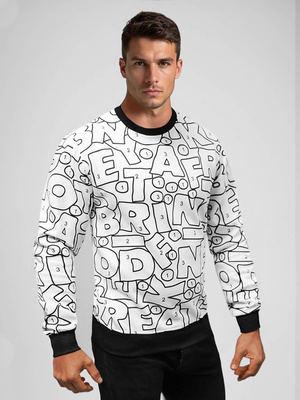 Sweatshirt Homme Blanc OZONEE JS/8B1136/1Z