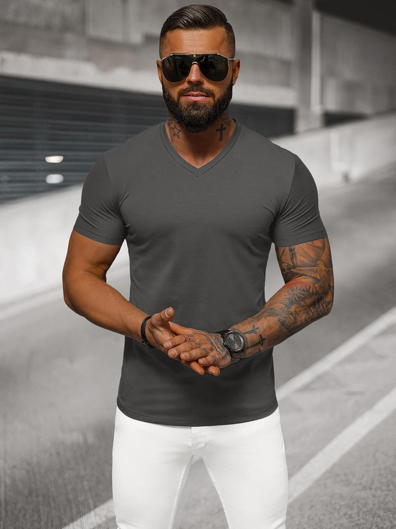 T-Shirt Homme Gris Foncé OZONEE NB/MT3099