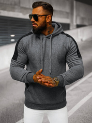 Sweatshirt à capuche homme gris foncé OZONEE JS/8B1311/5