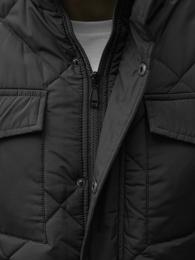 Veste Homme Noir OZONEE JS/22M15/1Z